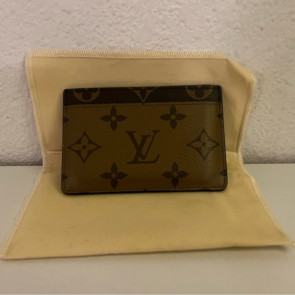 LOUIS VUITTON MONOGRAM REVERSE COATED CANVAS CARD CASE HOLDER WITH BOX